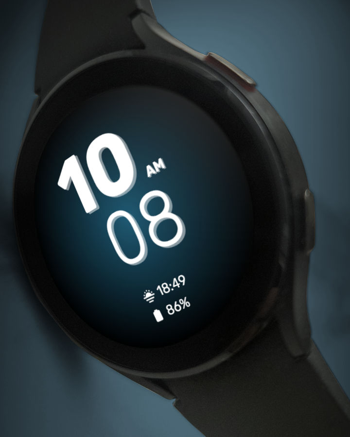 WES8 Big Numbers Watch Face Esferas de reloj para Wear OS